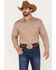 Rough Stock by Panhandle Men's Geo Print Long Sleeve Stretch Western Shirt, Taupe, hi-res