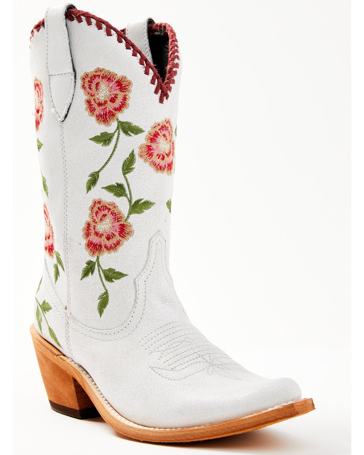 Women's Liberty Black Vicky Floral Embroidered Western Boot - Round to