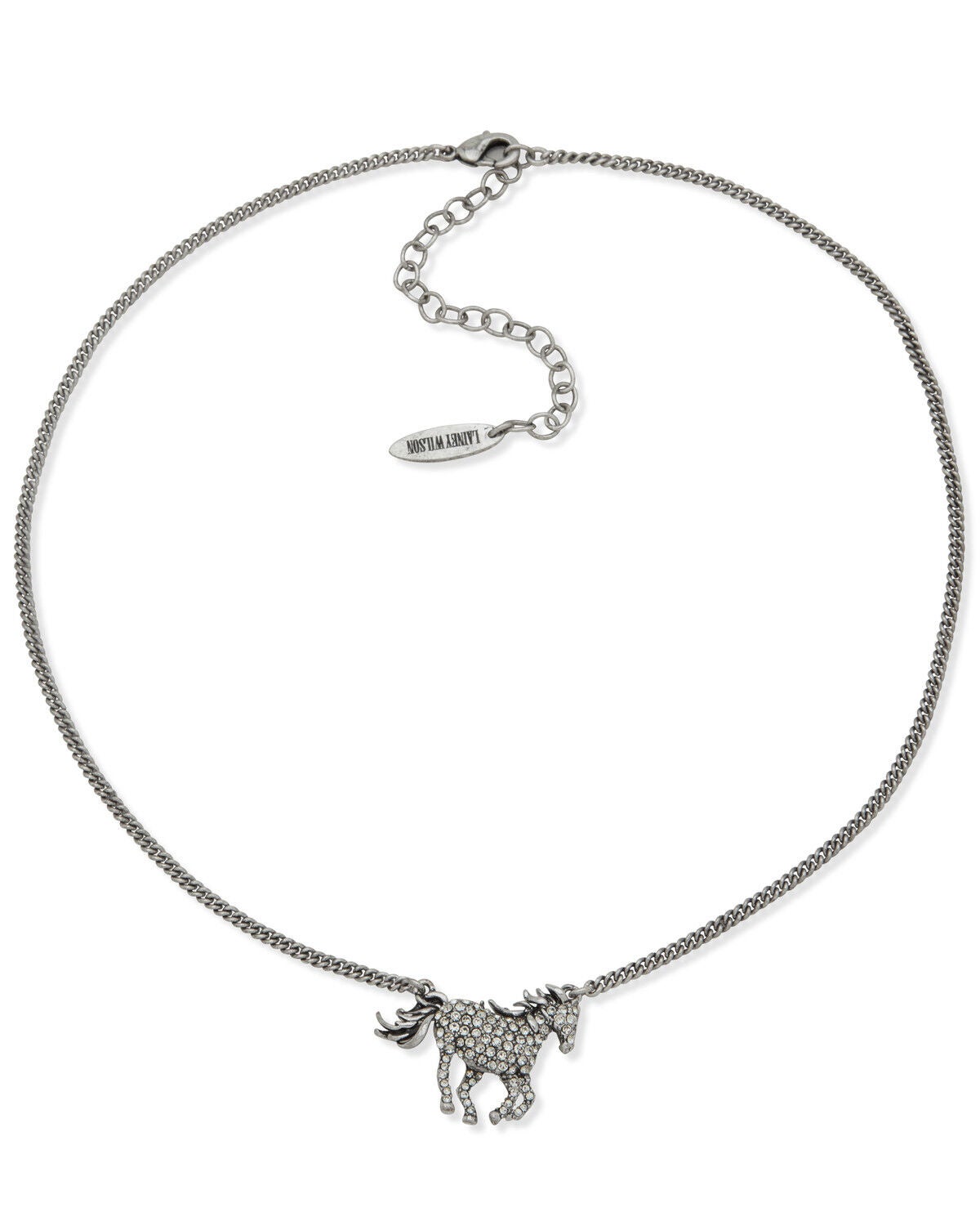 Lainey Wilson Women's Pav&eacute; Horse Necklace, Silver, hi-res