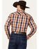Image #4 - Cowboy Hardware Men's Hermosillo Plaid Print Long Sleeve Snap Western Shirt, Orange, hi-res