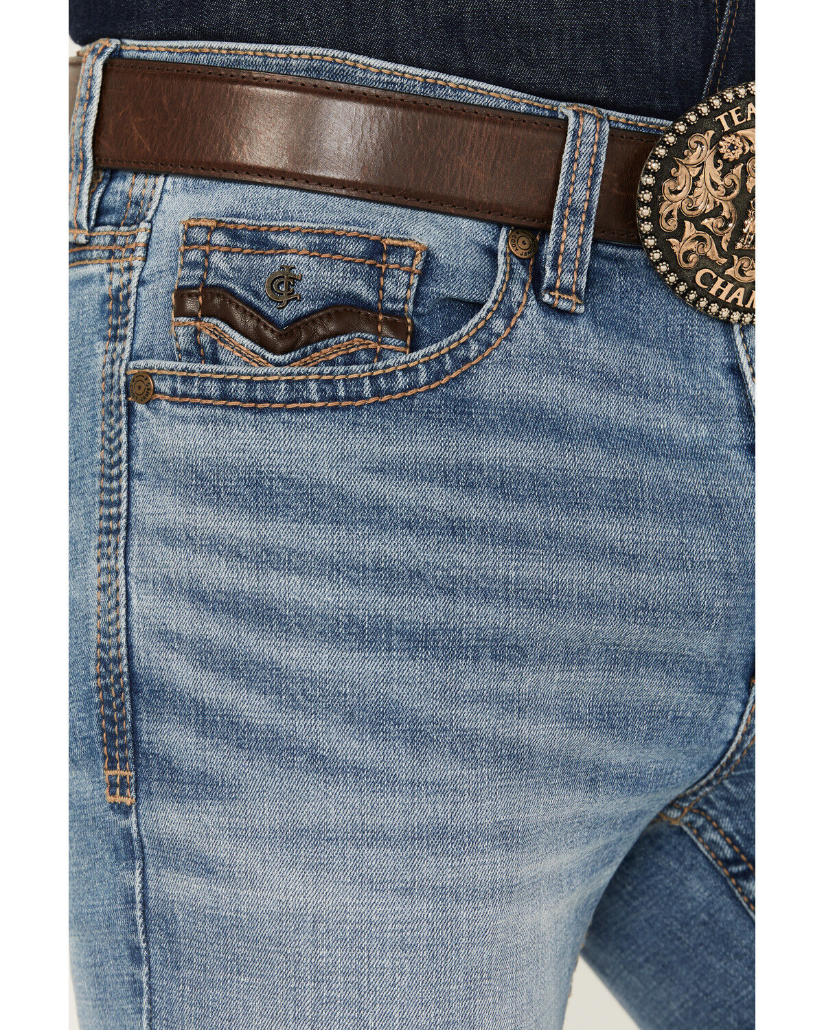 Image #2 - Cody James Men's Highland Light Wash Slim Bootcut Stretch Denim Jeans, Light Wash, hi-res