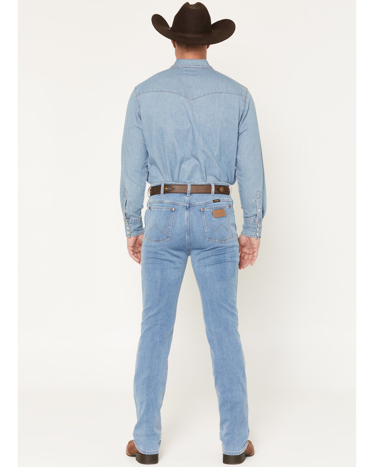 Image #3 - Wrangler Men's 13MWZ Toughlite Medium Wash Cowboy Cut Straight Stretch Denim Jeans, Medium Wash, hi-res