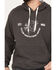 Stetson Men's Grey Logo Sleeve Pullover Hooded Sweatshirt , Charcoal, hi-res