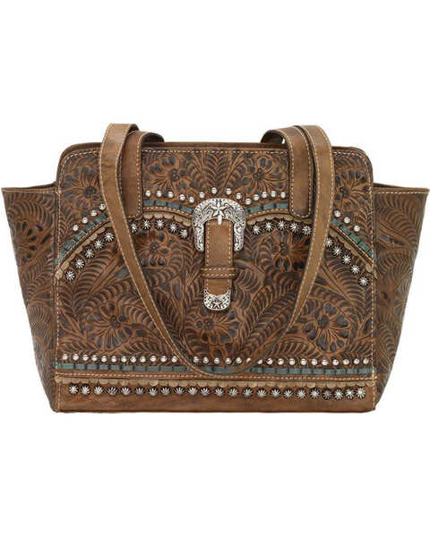 American West Women's Conceal Carry Ridge Purse , Distressed Brown, hi-res