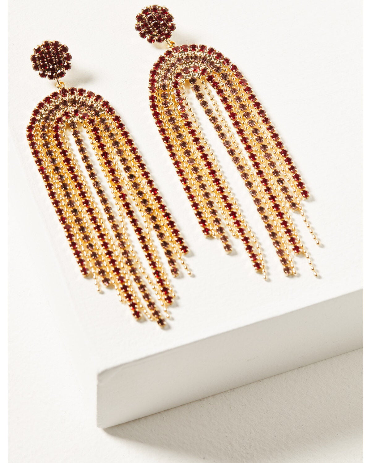 Image #1 - Shyanne Women's Rosa Lane Waterfall Earrings, Maroon, hi-res