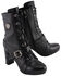 Image #10 - Milwaukee Leather Women's Block Heel Lace Front Boots - Round Toe, Black, hi-res