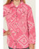Fornia Girls' Southwestern Print Shacket , Pink, hi-res
