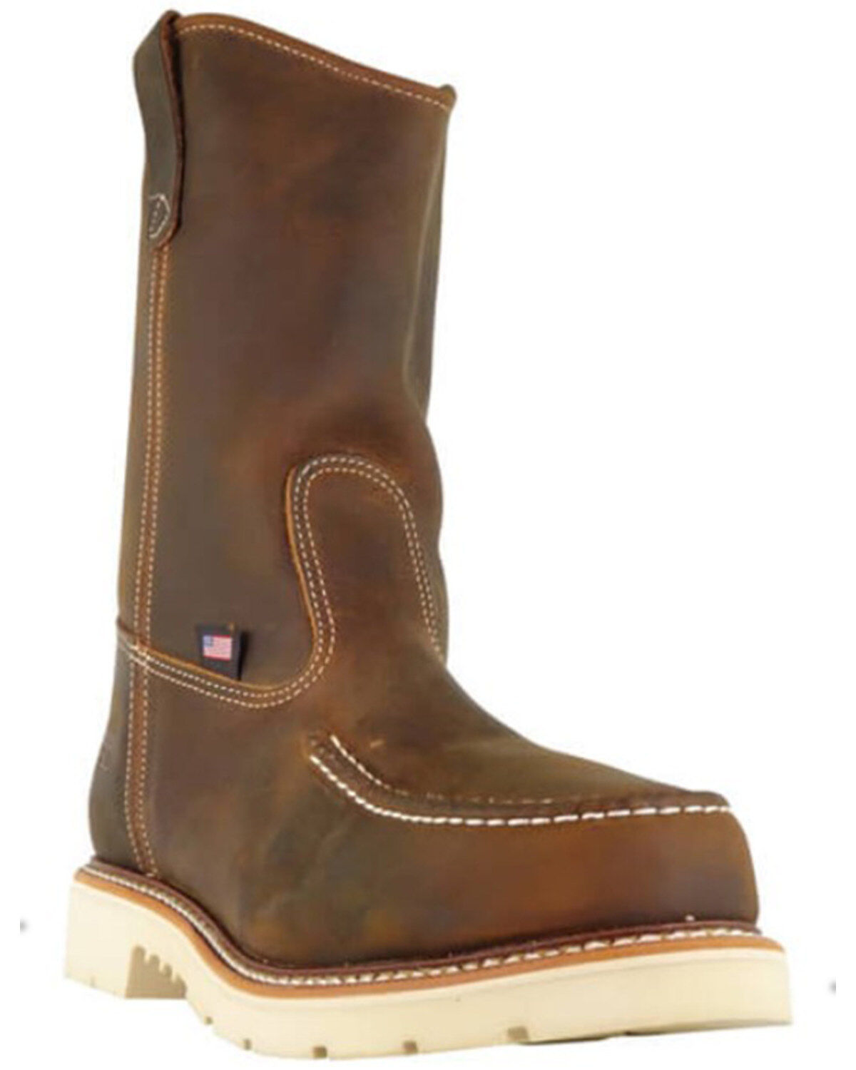 Image #1 - Thorogood Men's 11" USA Western Work Boots - Steel Toe, Brown, hi-res