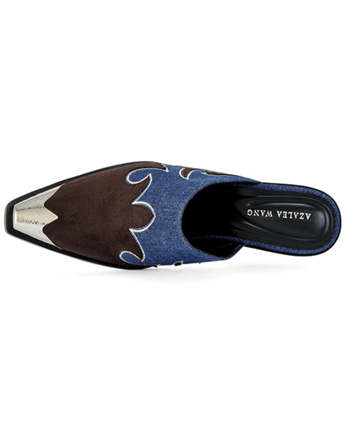 Image #4 - Azalea Wang Women's Cecily Denim Western Mules, Blue, hi-res