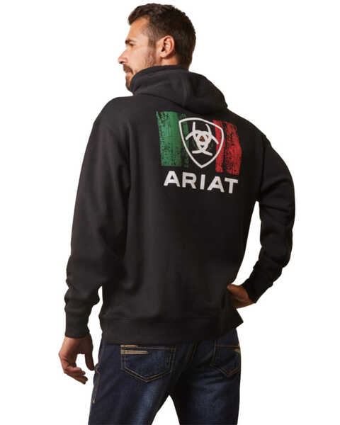 Ariat Men's Shield Mexico Hooded Sweatshirt, Black, hi-res