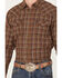 Image #3 - Cody James Men's Rusty Nail Plaid Print Long Sleeve Snap Western Flannel Shirt, Rust Copper, hi-res