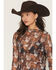 Image #2 - Rock & Roll Denim Women's Horse Print Long Sleeve Mesh Top, Brown, hi-res