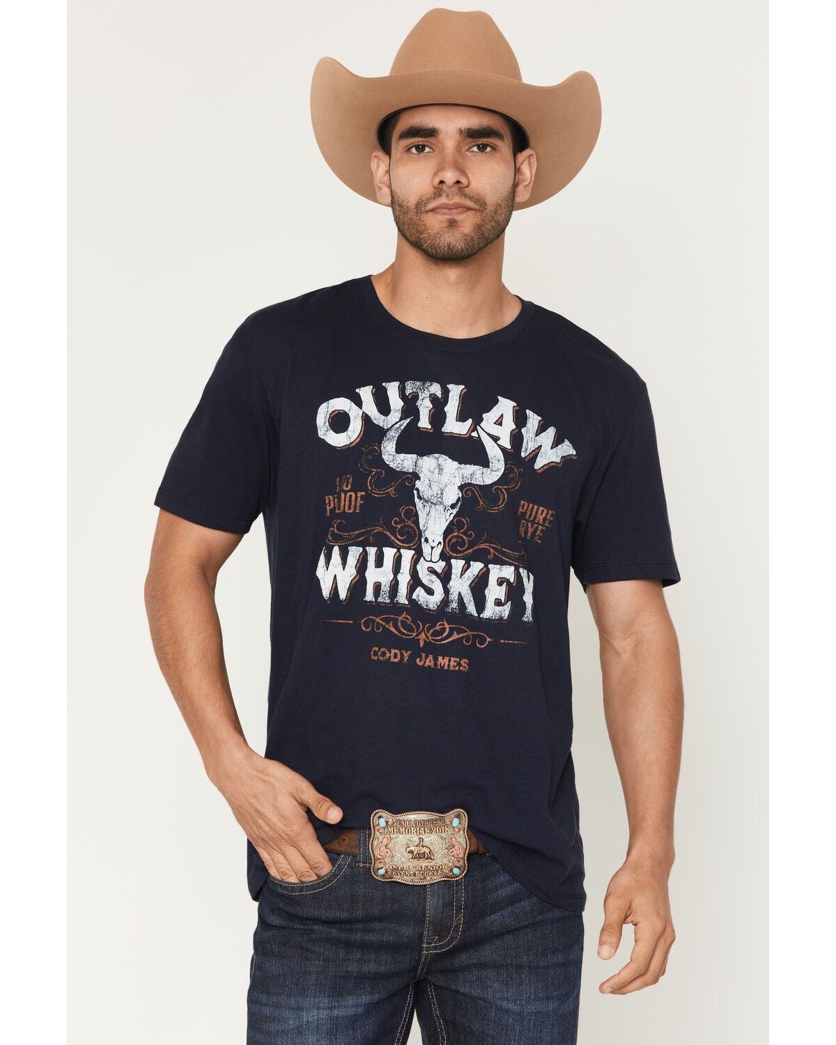 Cody James Men's 100 Proof Short Sleeve Graphic T-Shirt, Navy, hi-res