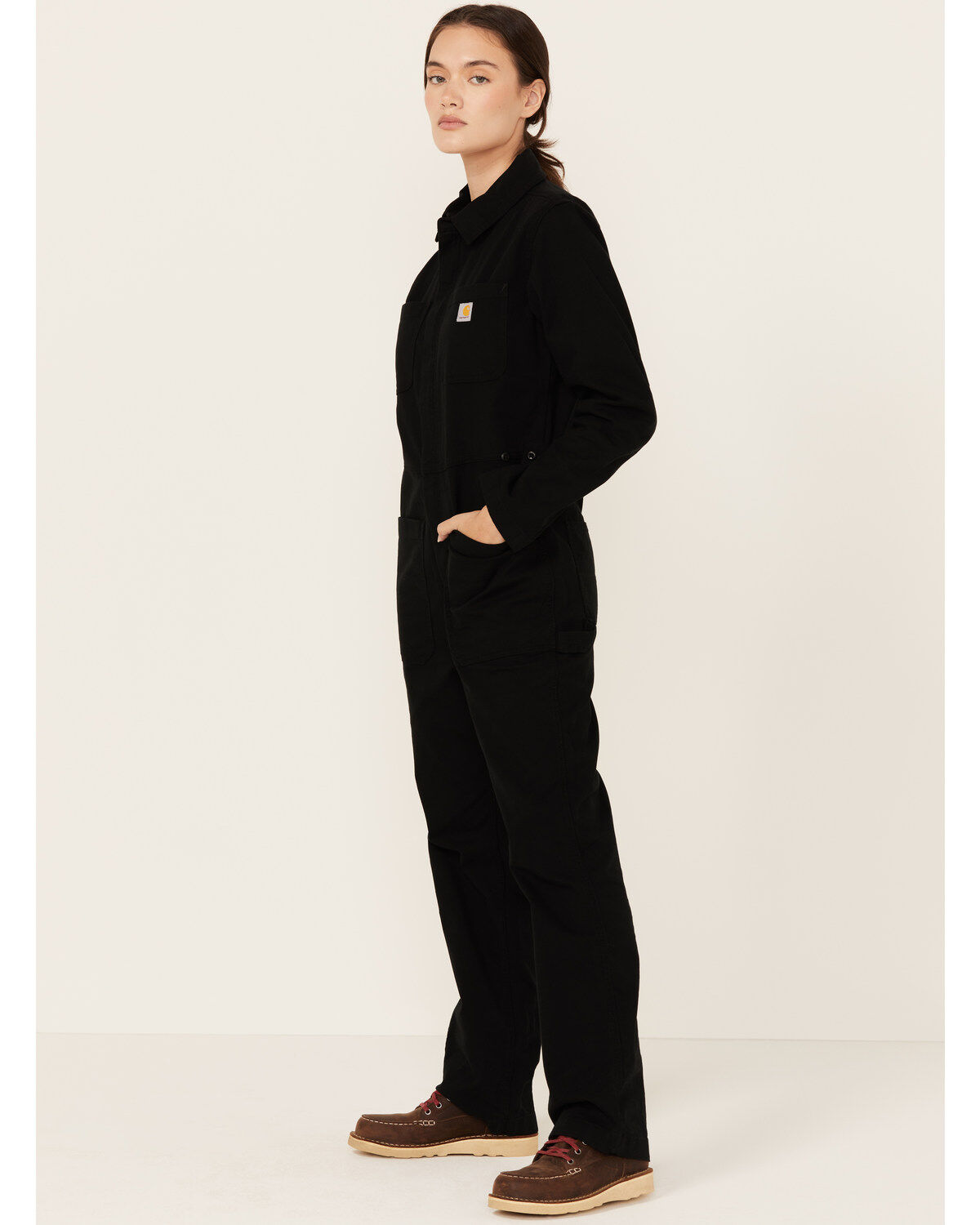 Image #2 - Carhartt Women's Rugged Flex® Relaxed Fit Canvas Coveralls, Black, hi-res