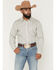 Image #1 - Gibson Trading Co Men's Pool Hall Stripe Print Long Sleeve Button-Down Western Shirt, Ivory, hi-res