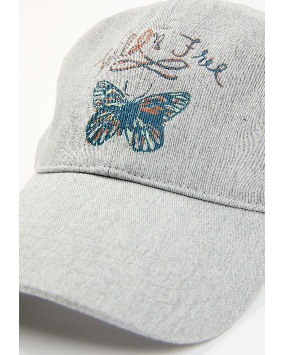 Image #2 - Shyanne Women's Wild & Free Butterfly Mesh-Back Ball Cap, Light Grey, hi-res