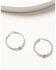 Image #1 - Lainey Wilson Women's Barbed Wire Embellished Hoop Earrings, Silver, hi-res