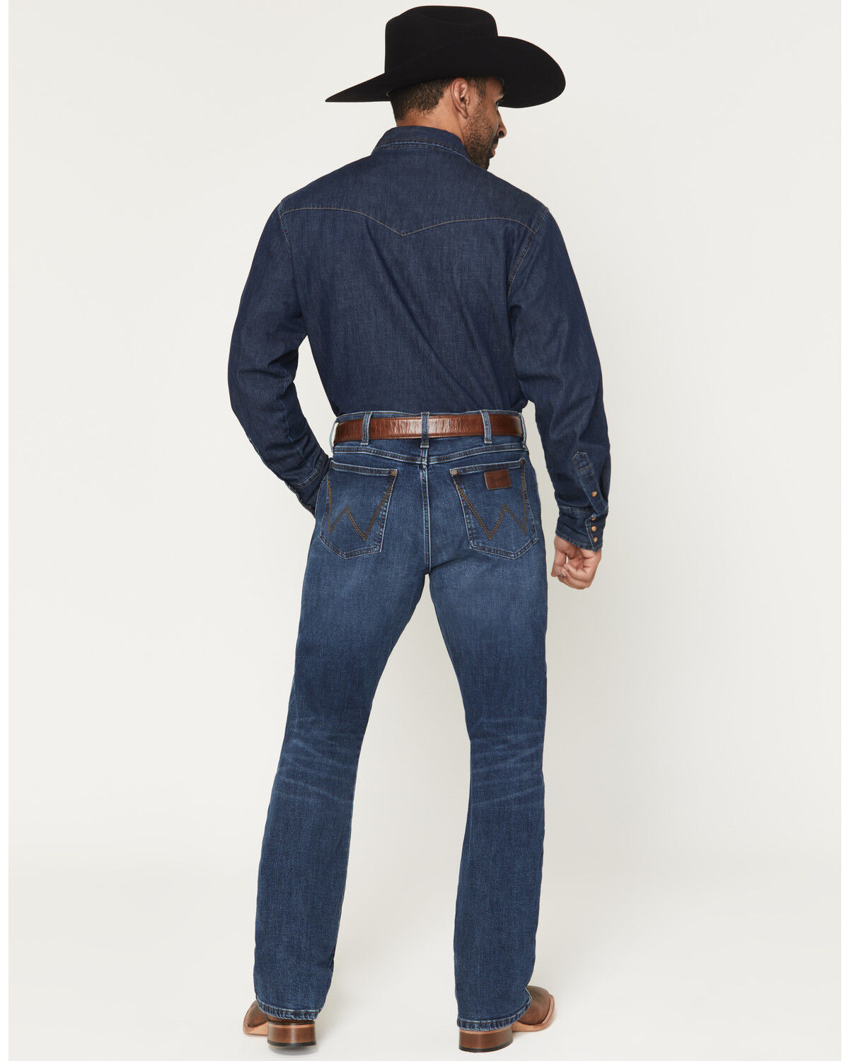 Product Name:  Wrangler Retro Men' Dark Wash Relaxed Bootcut Stretch Denim Jeans