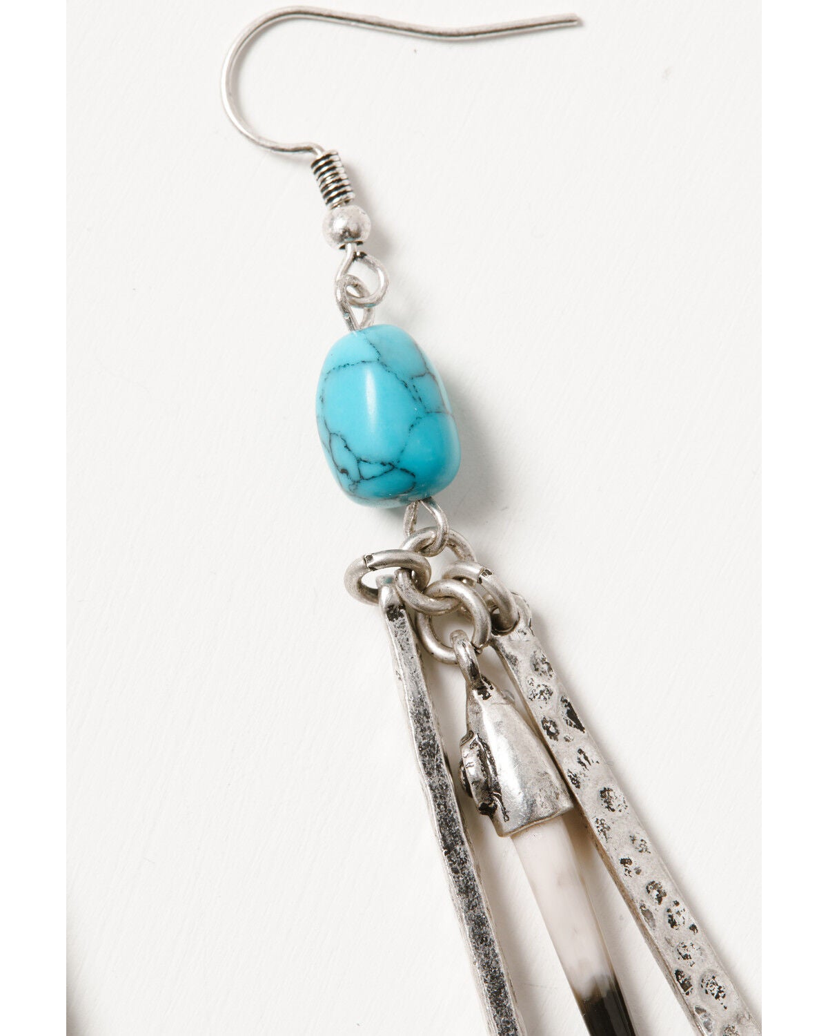 Image #2 - Idyllwind Women's Dangling Bone Metal Fringe Earrings, Silver, hi-res