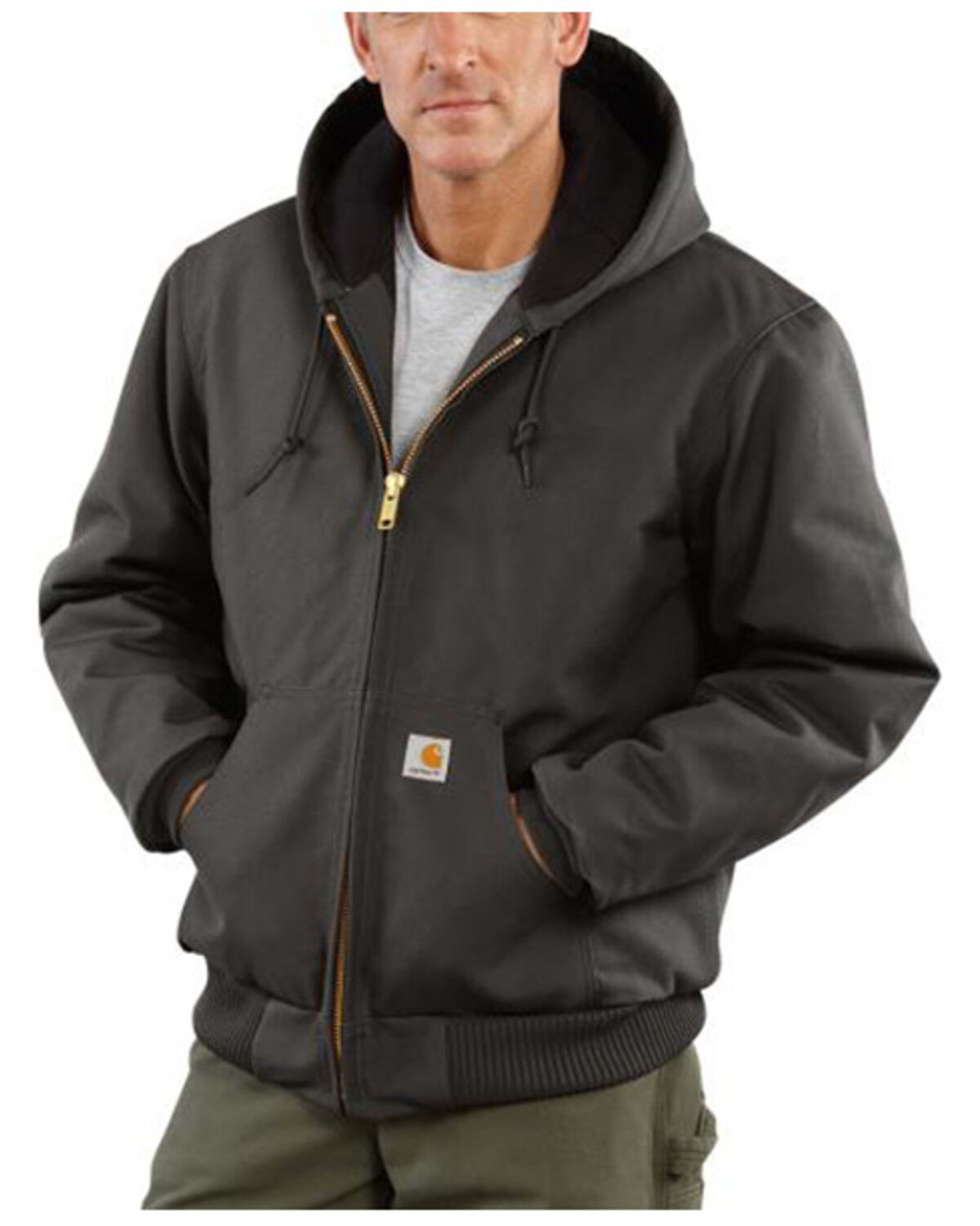Image #1 - Carhartt Men's Loose Fit Firm Duck Insulated Active Jacket, Grey, hi-res