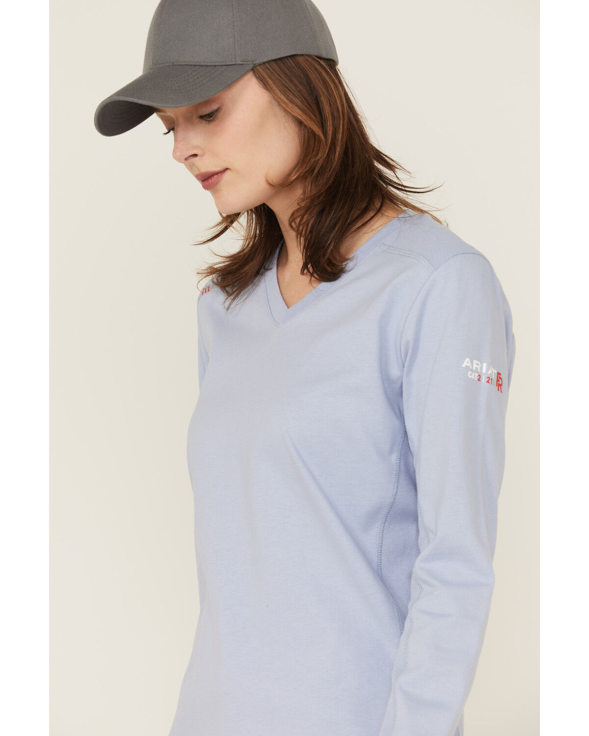 Image #2 - Ariat Women's FR AC Crew Long Sleeve Work Tee, Purple, hi-res