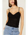 Free People Women's Follow Me Lace Cami, Black, hi-res