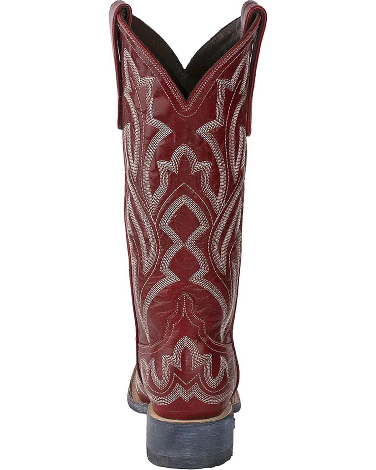 Image #7 - Lane Women's Saratoga Red Fancy Stitch Western Boots - Square Toe, , hi-res