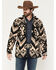 Image #1 - Wrangler Men's Lightweight Full Zip Southwestern Print Sherpa Jacket, Black, hi-res