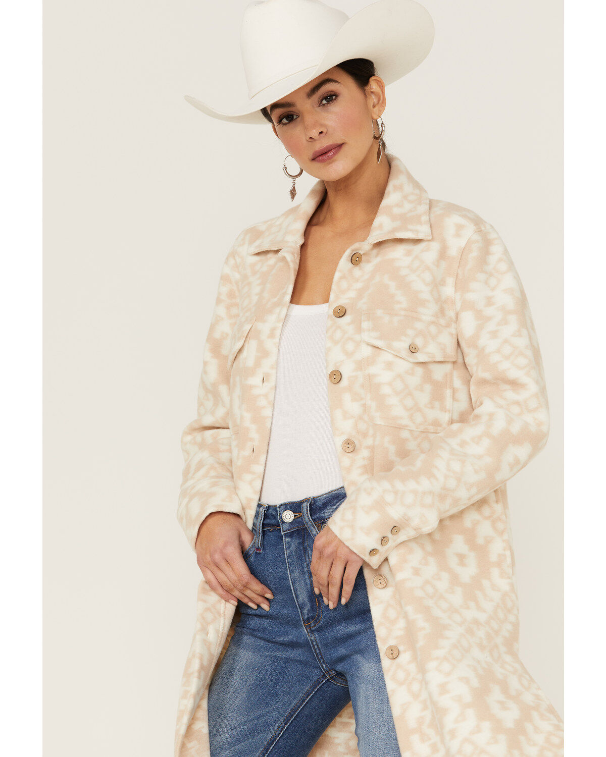 Image #2 - Shyanne Women's Southwestern Knit Duster Shacket, , hi-res