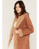 Image #2 - Shyanne Women's Carly Faux Suede Fur Trench Coat, Bark, hi-res