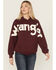 Image #1 - Wrangler Retro Women's Logo Hoodie, Burgundy, hi-res