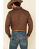 Wrangler Men's Advanced Comfort Long Sleeve Western Shirt, Brown, hi-res