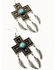 Image #2 - Shyanne Women's Antique Southwestern Cross Feather Earrings, Silver, hi-res