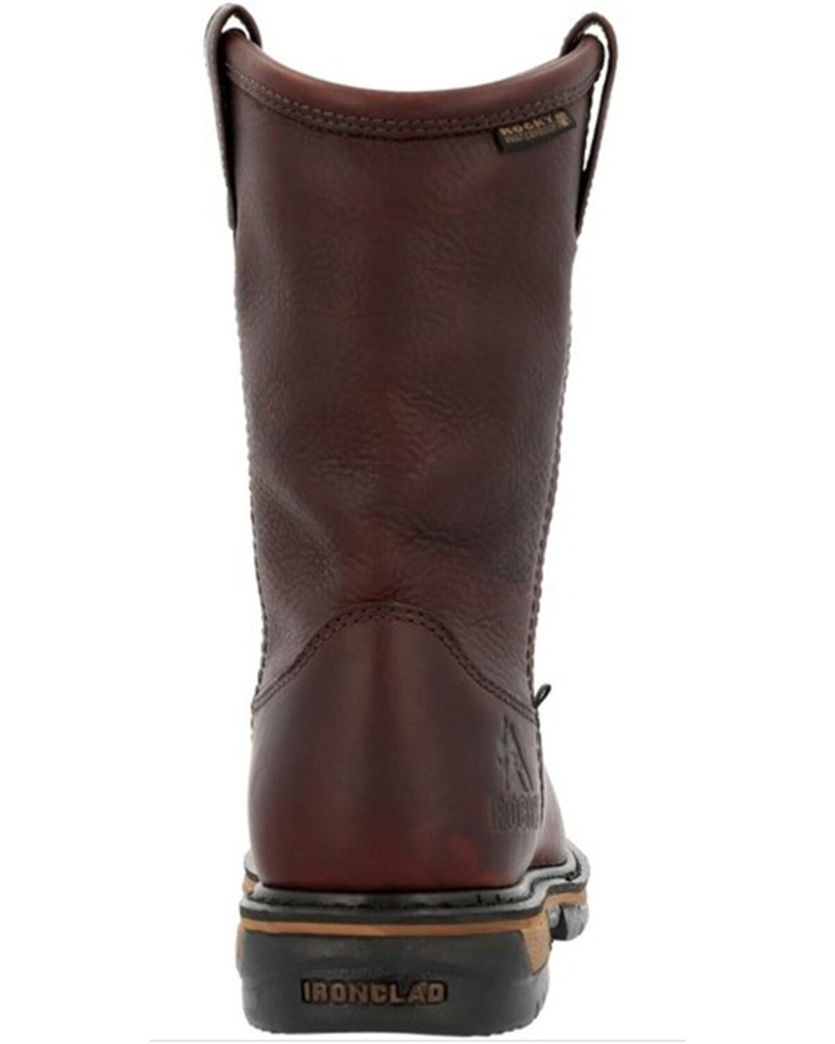 Image #5 - Rocky Men's IronClad Pull On Waterproof Work Boot - Steel Toe, Brown, hi-res