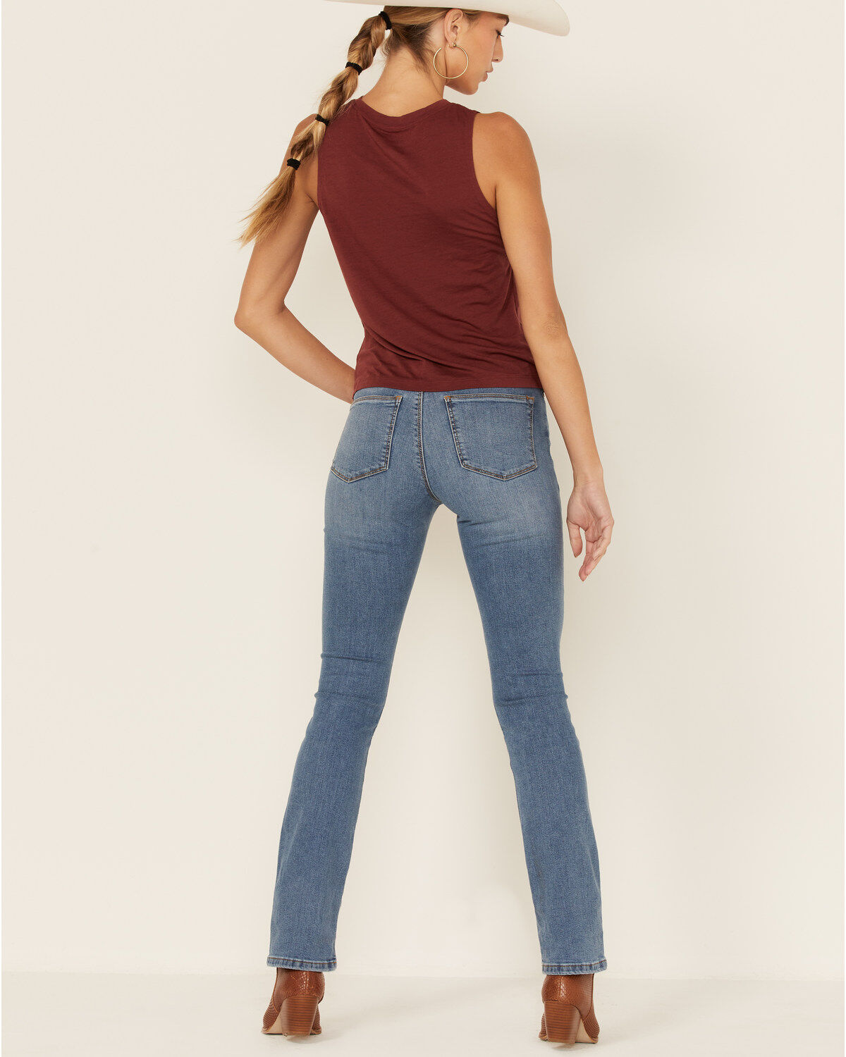 Image #4 - Lola Jeans Women's Light Wash High Rise Straight Jeans, Blue, hi-res