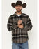 Image #1 - Brixton Men's Bowery Long Sleeve Button-Down Flannel Shirt, Black, hi-res