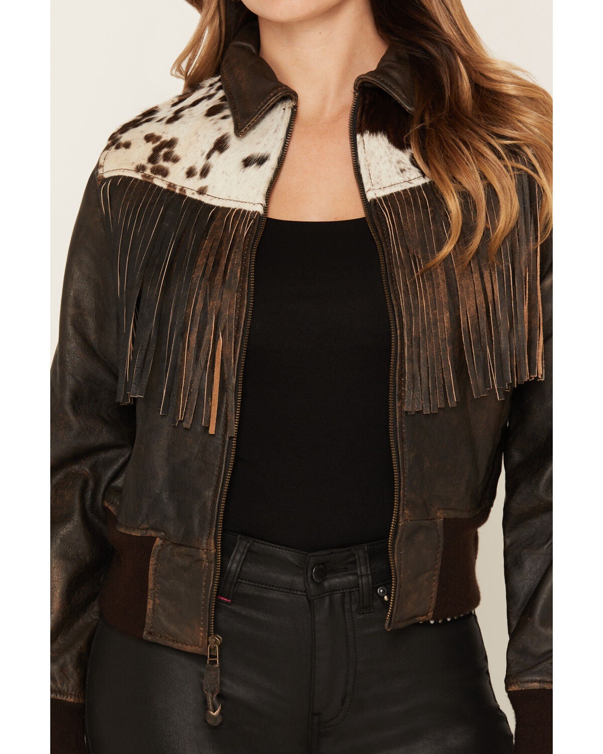 Image #3 - STS Ranchwear by Carroll Women's Lettie Leather Fringe Jacket, Brown, hi-res