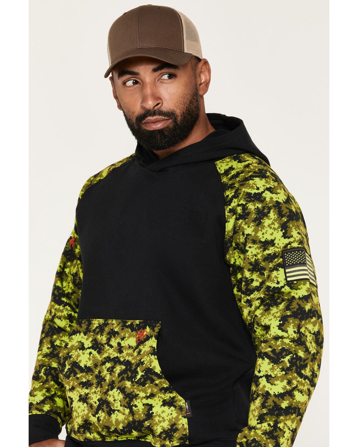 Image #2 - Ariat Men's FR DuraStretch Patriot Hoodie, Black, hi-res