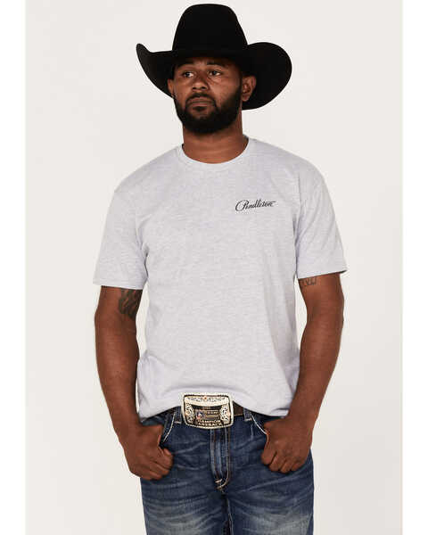 Pendleton Men's Los Lunas Southwestern Bison Graphic T-Shirt , Heather Grey, hi-res
