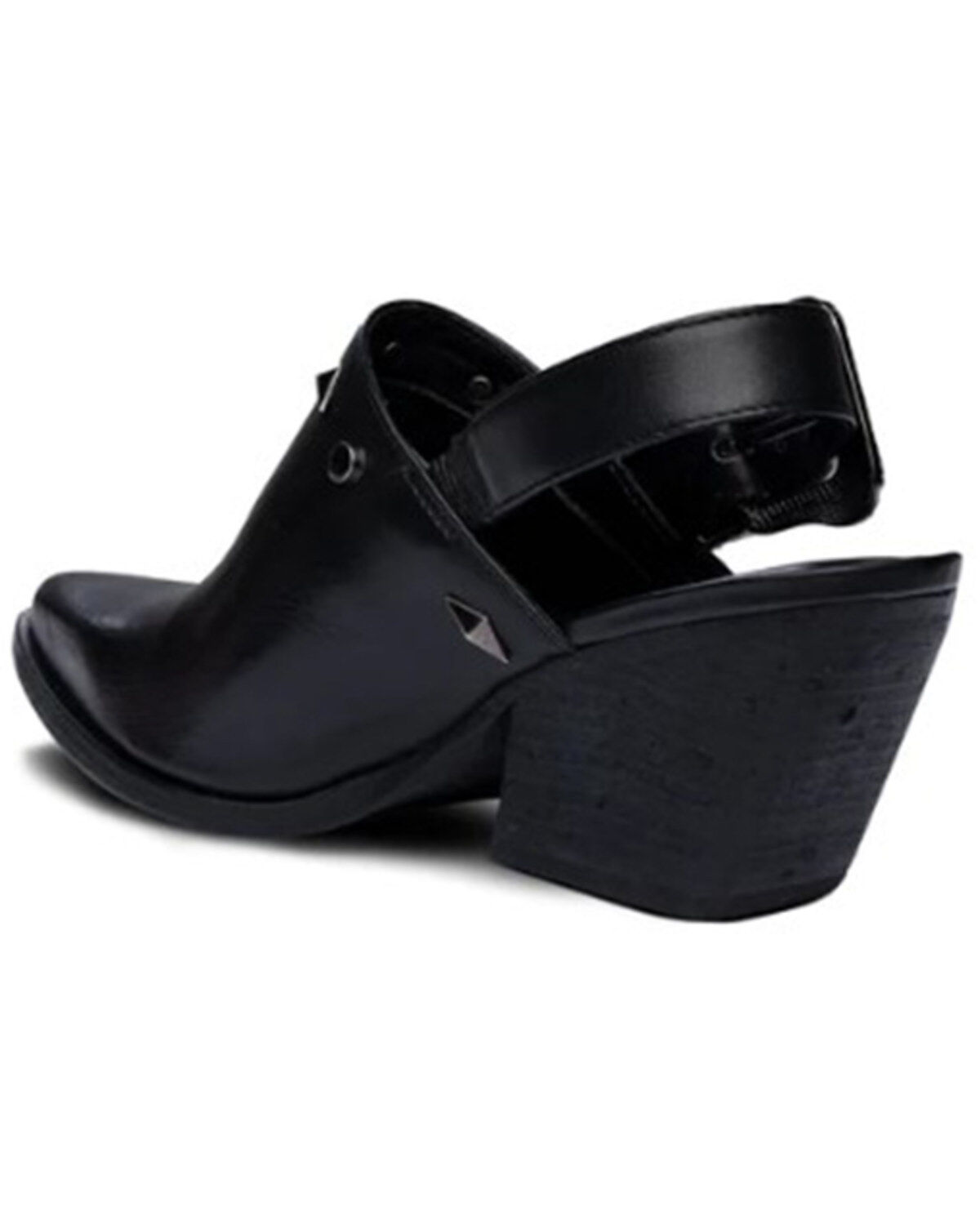 Image #3 - Golo Women's Billy Jean Buckle Western Mules - Snip Toe, Black, hi-res