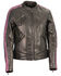 Image #1 - Milwaukee Leather Women's Crinkle Arm Lightweight Racer Leather Jacket - 4X, Black/purple, hi-res