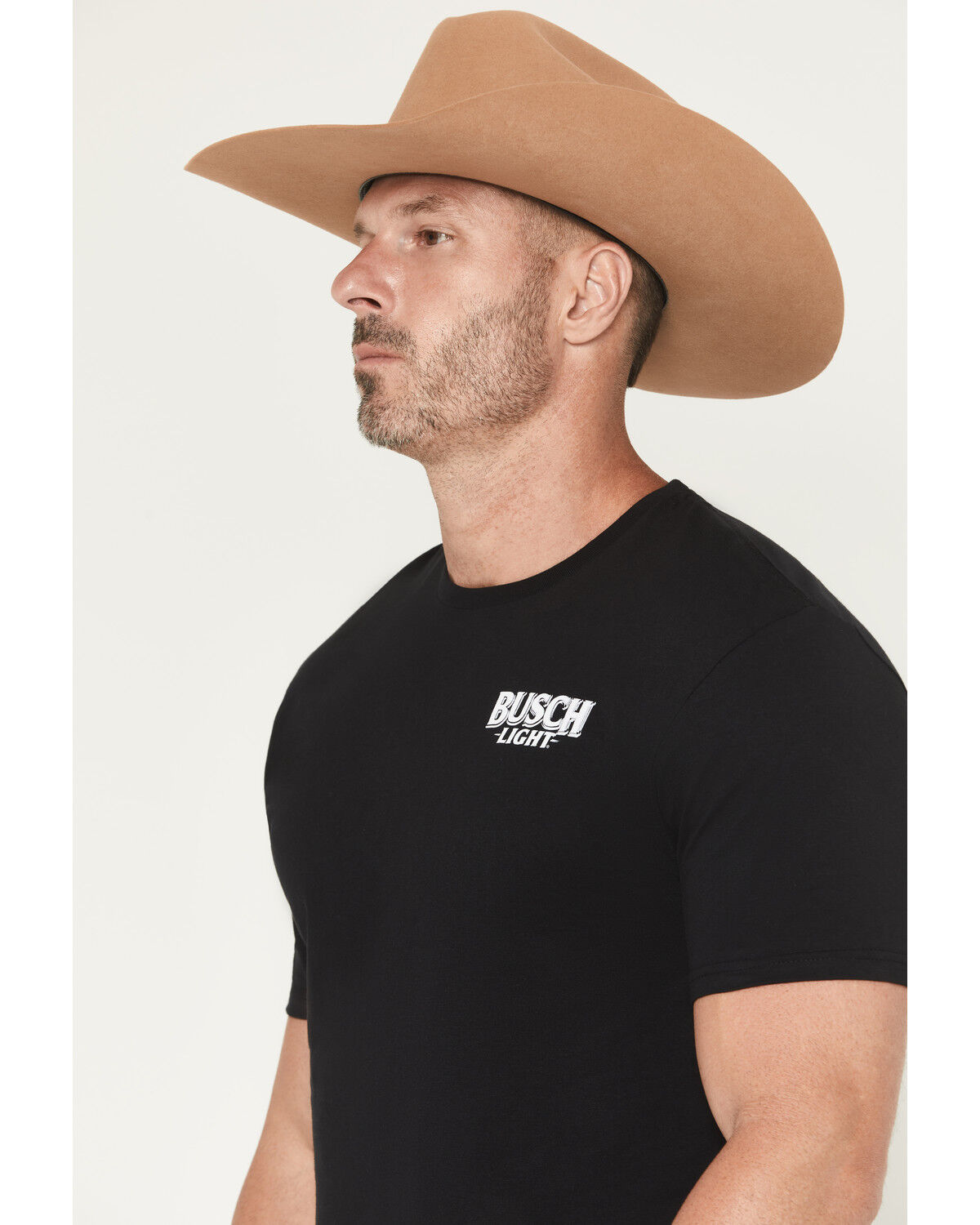 Image #3 - Buckwear Men's Busch Light Neon Cowboy Short Sleeve Graphic T-Shirt, Black, hi-res