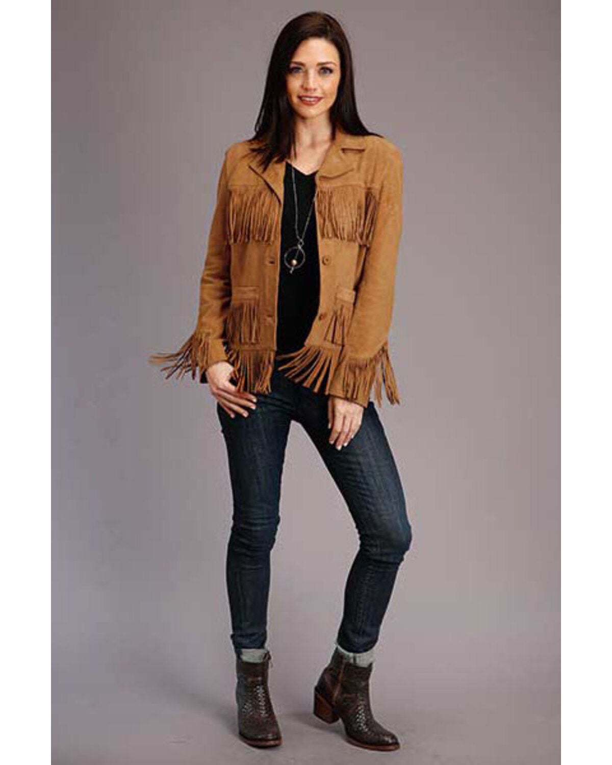 tan fringe jacket