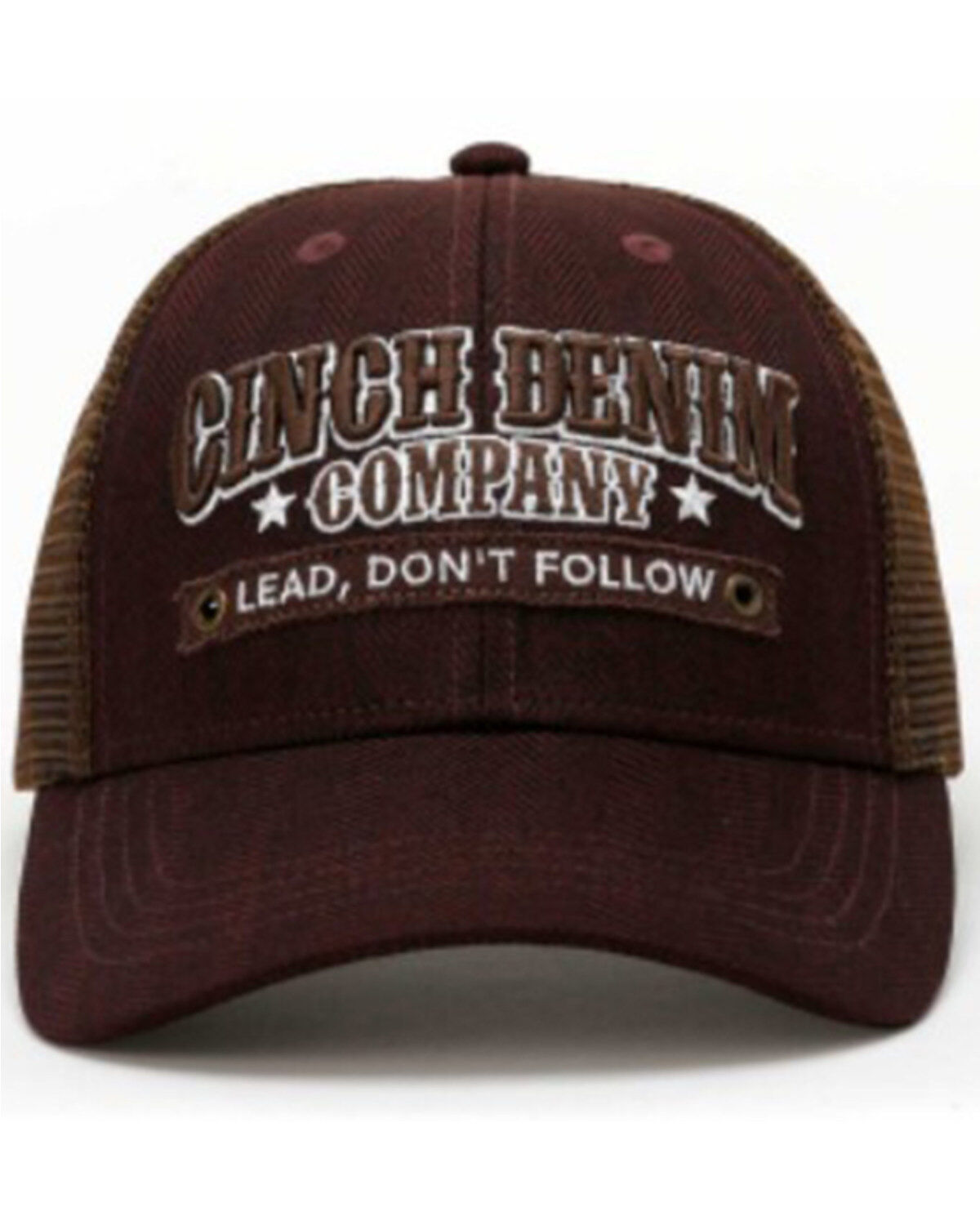 Image #3 - Cinch Men's Lead Don't Follow Ball Cap, Burgundy, hi-res