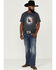RANK 45 Men's Roper Circle Logo Graphic T-Shirt , Navy, hi-res