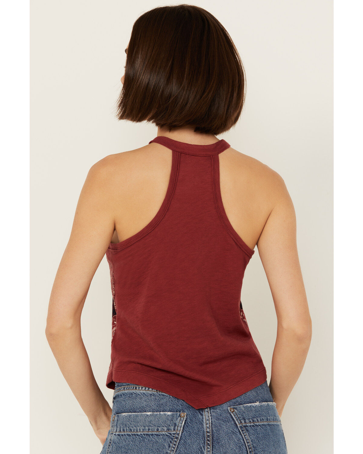 Image #4 - Shyanne Women's Bandana Print Halter Graphic Tank, Brick Red, hi-res