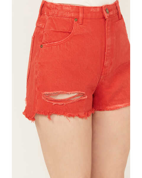 Image #2 - Rolla's Women's Layla High Rise Denim Shorts, Red, hi-res