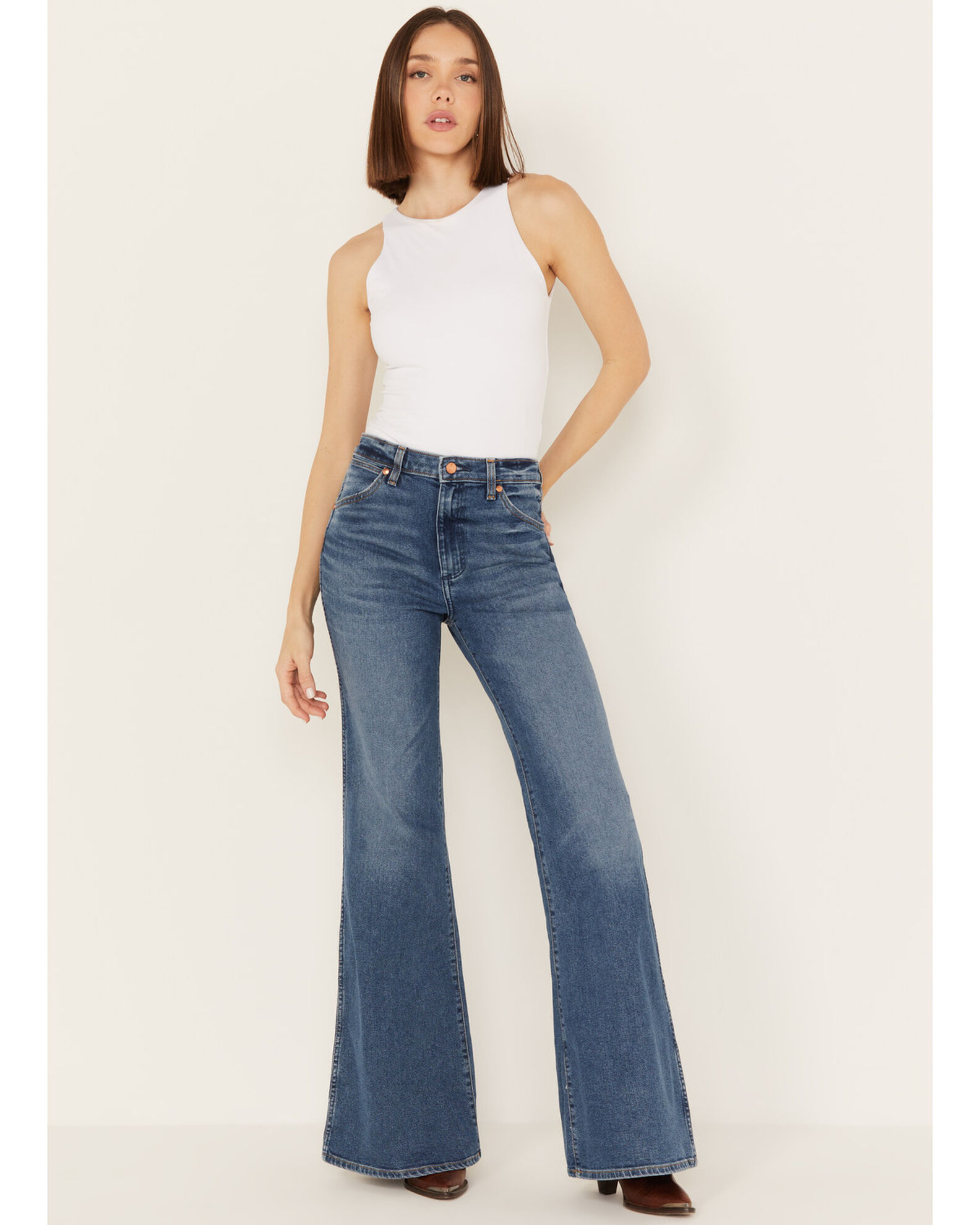 Wrangler high waisted flare jeans top