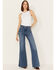 Image #1 - Wrangler Women's Wanderer Dark Wash High Rise Stretch Modern Flare Jeans, Dark Wash, hi-res