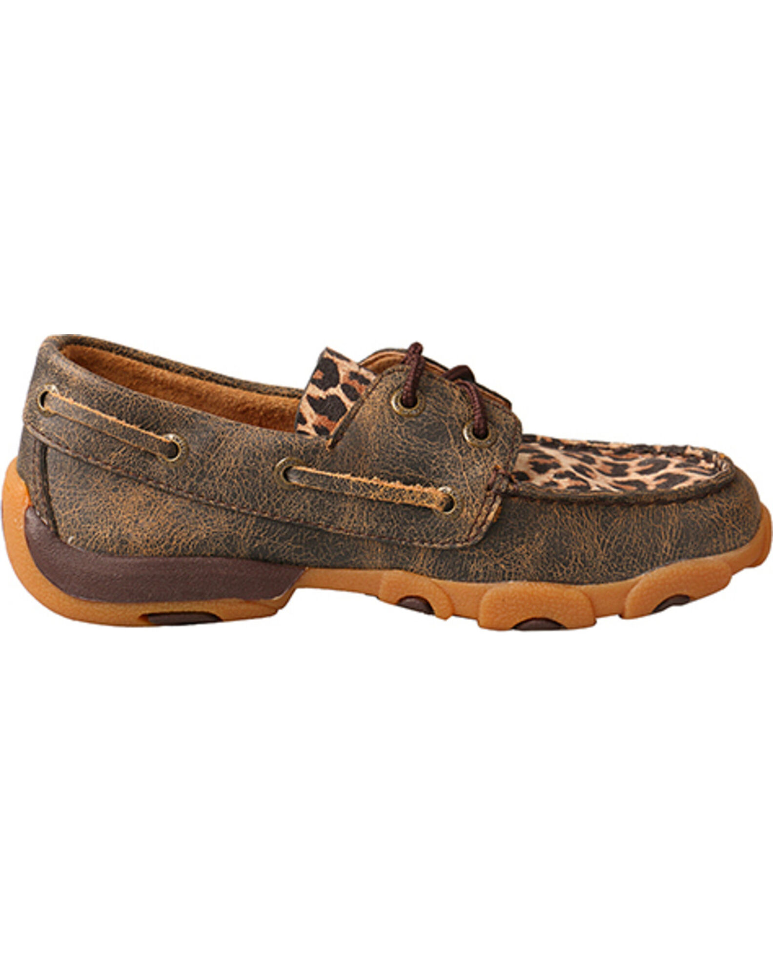 Image #2 - Twisted X Kids' Leopard Printed Moccasins, Brown, hi-res